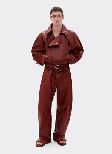 Ferrari Blouson en cuir ciré Fired Brick 51439f