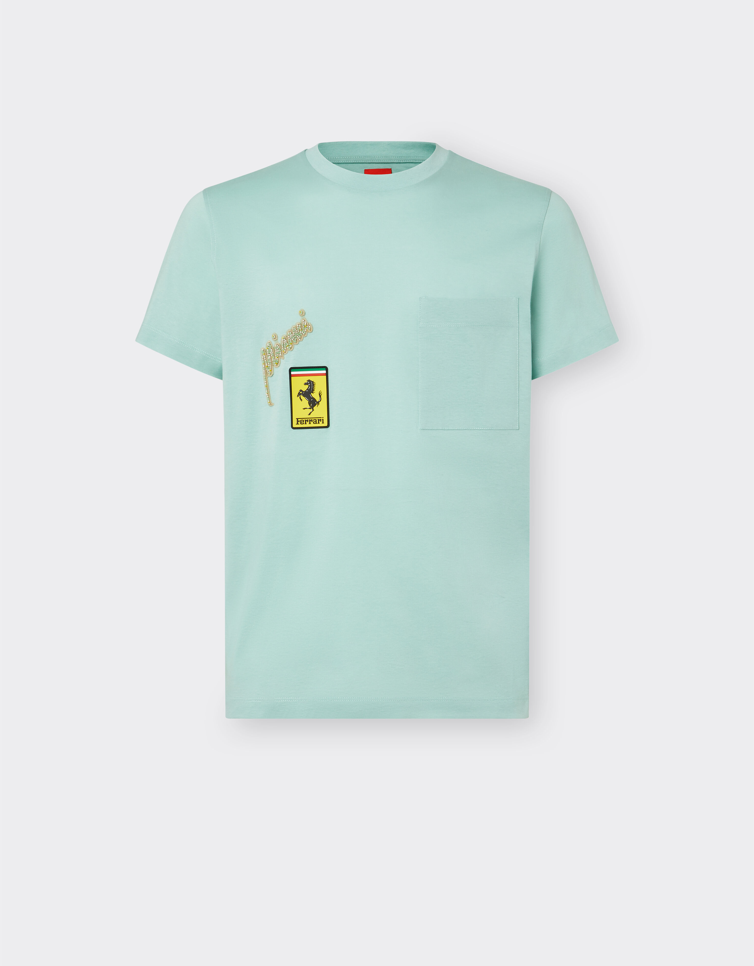 Ferrari Miami Collection T-shirt with breast pocket Aquamarine 21230f