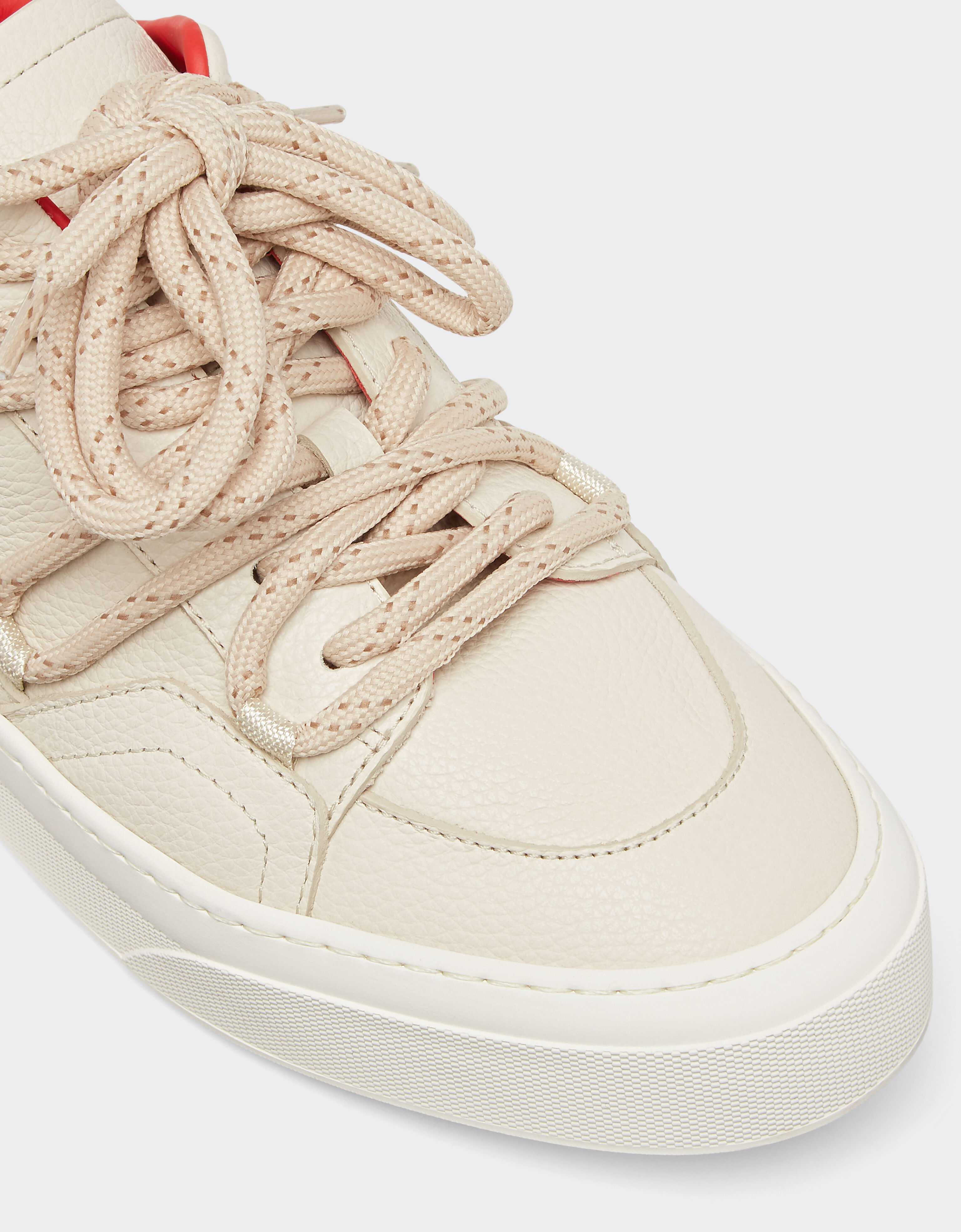 Ferrari Zapatillas de piel granulada Ecru 22036f