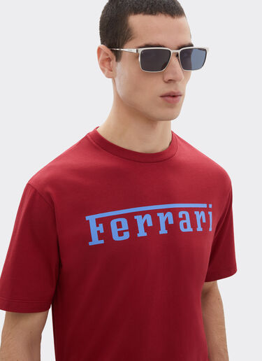 Ferrari Baumwoll-T-Shirt mit Ferrari-Logo Rosso Maison 51037f