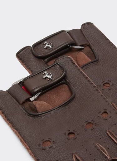 Gants de conduite en cuir sans doigts Ferrari Gants de conduite en cuir sans doigts Tabac 47148f