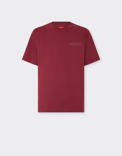 Ferrari Cotton T-shirt with Ferrari logo Mahogany 21163f