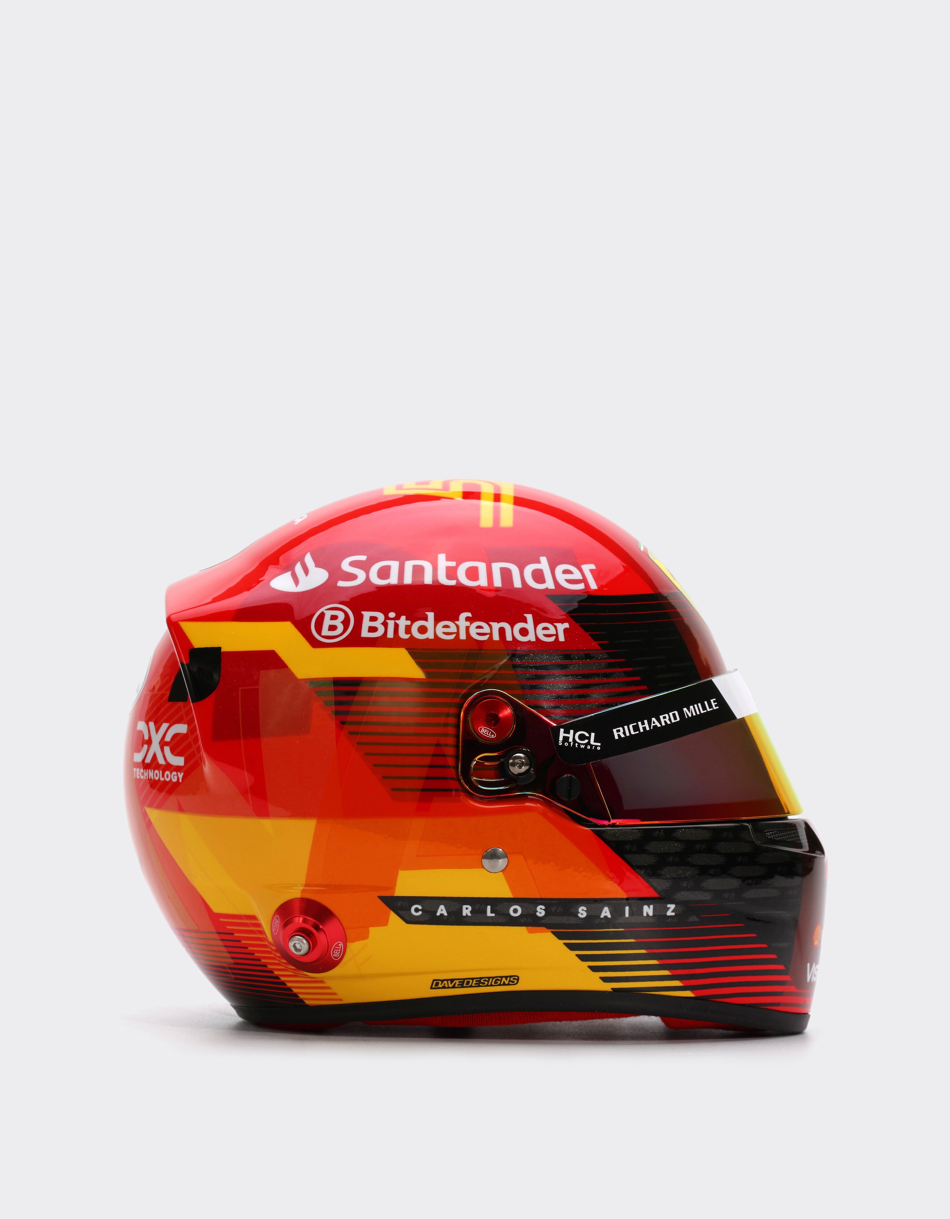 Ferrari Minicasco de Carlos Sainz a escala 1:2 - Edición especial España 2024 Rojo F1355f