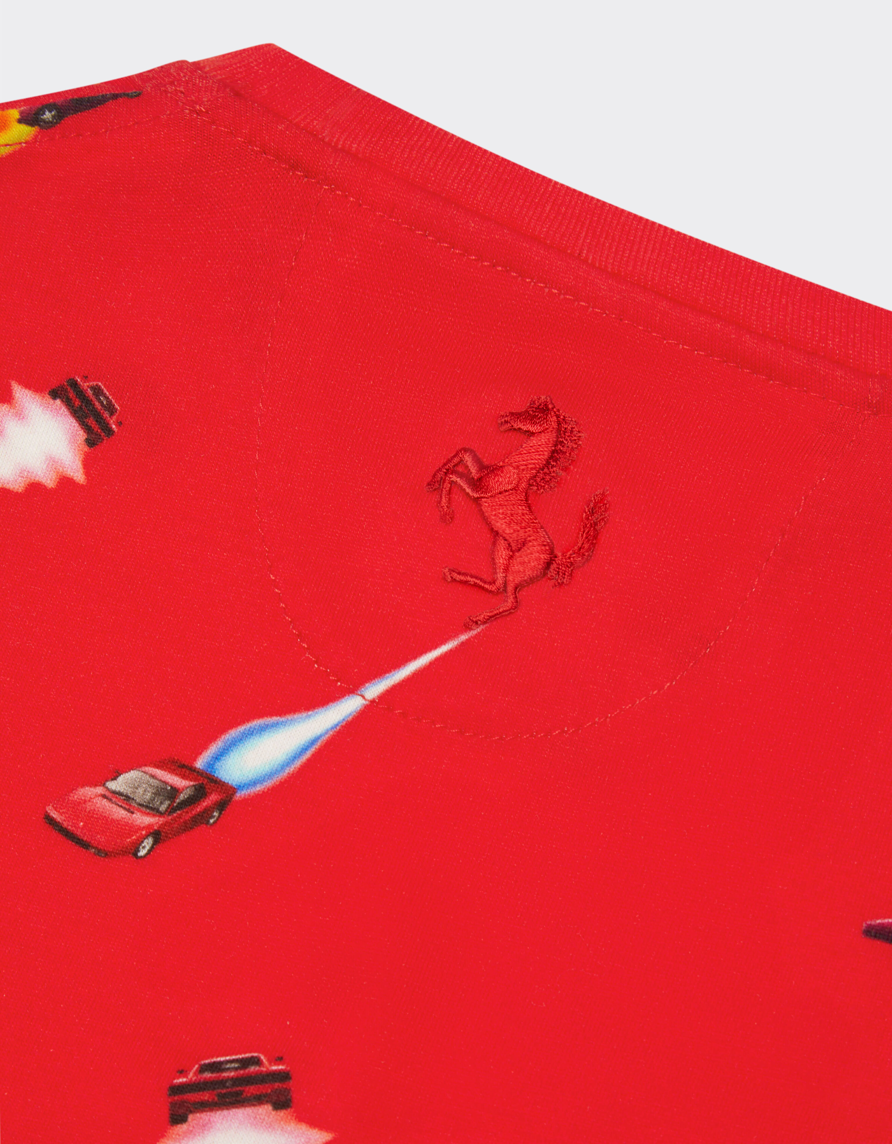Ferrari T-Shirt aus Baumwolle mit Ferrari Cars-Print Rosso Corsa 20163fK