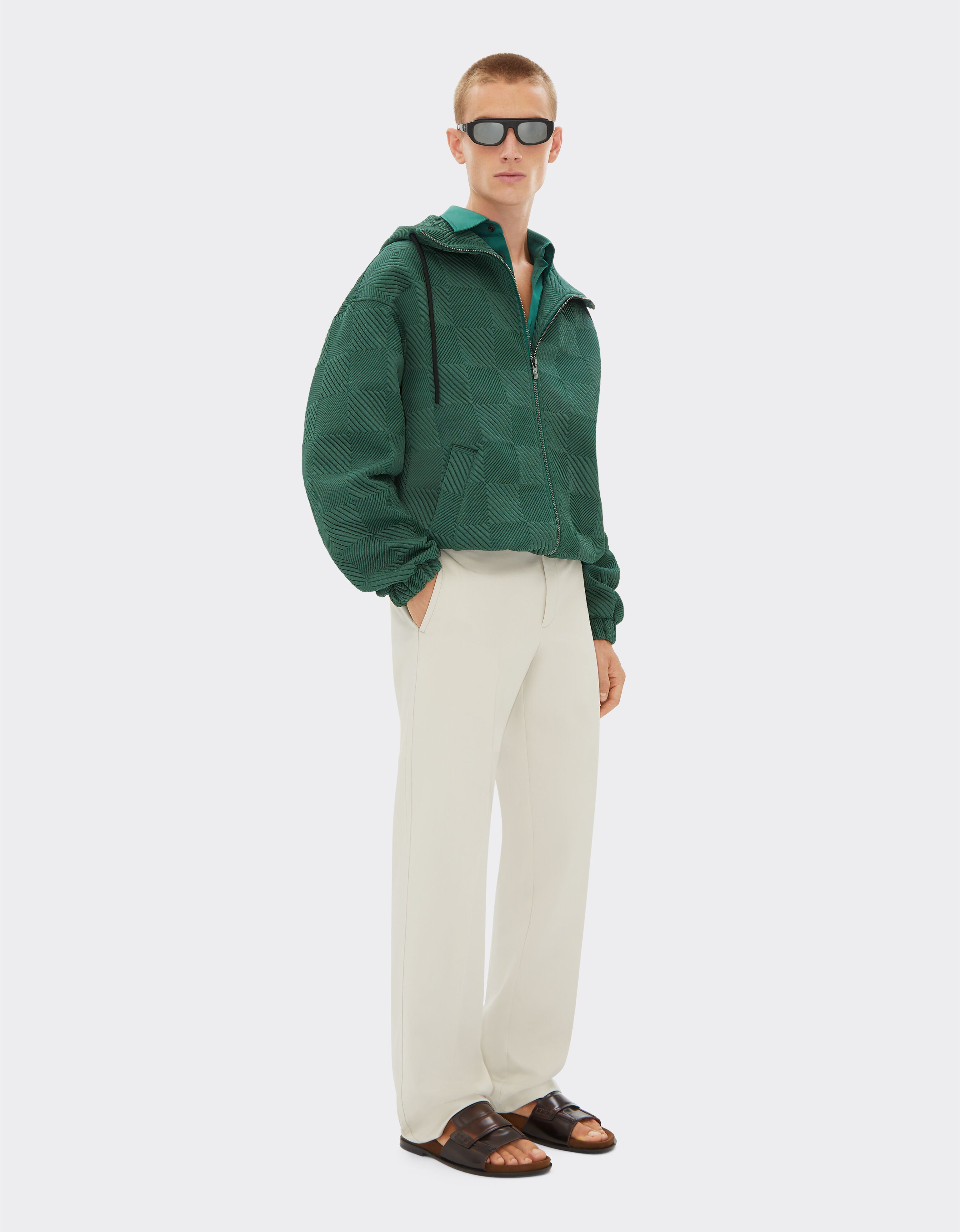 Ferrari Chaqueta bomber de punto con efecto 3D Verde Ficus 22076f