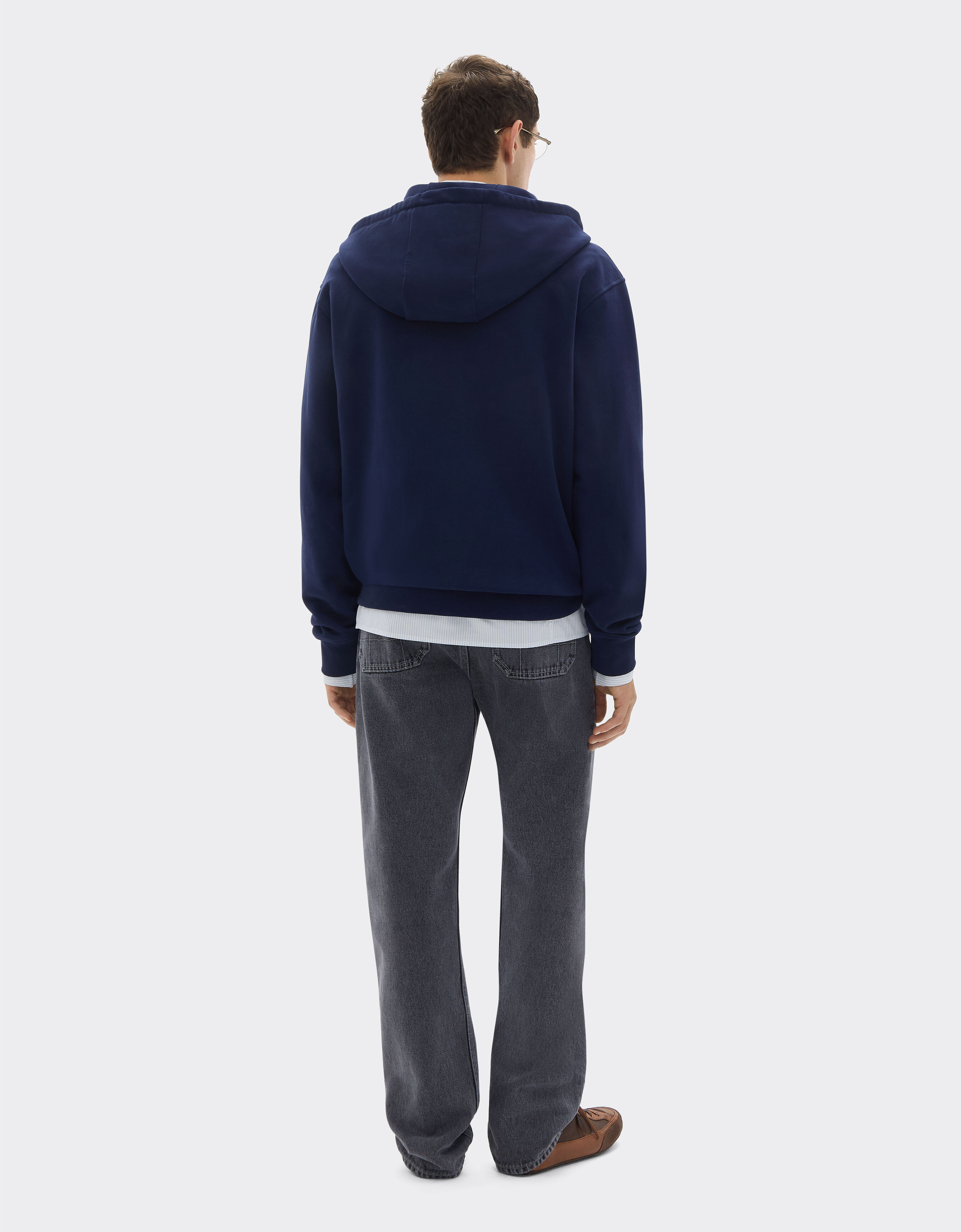 Ferrari Cotton sweatshirt with zip and Ferrari patch Ultramarine 50823f