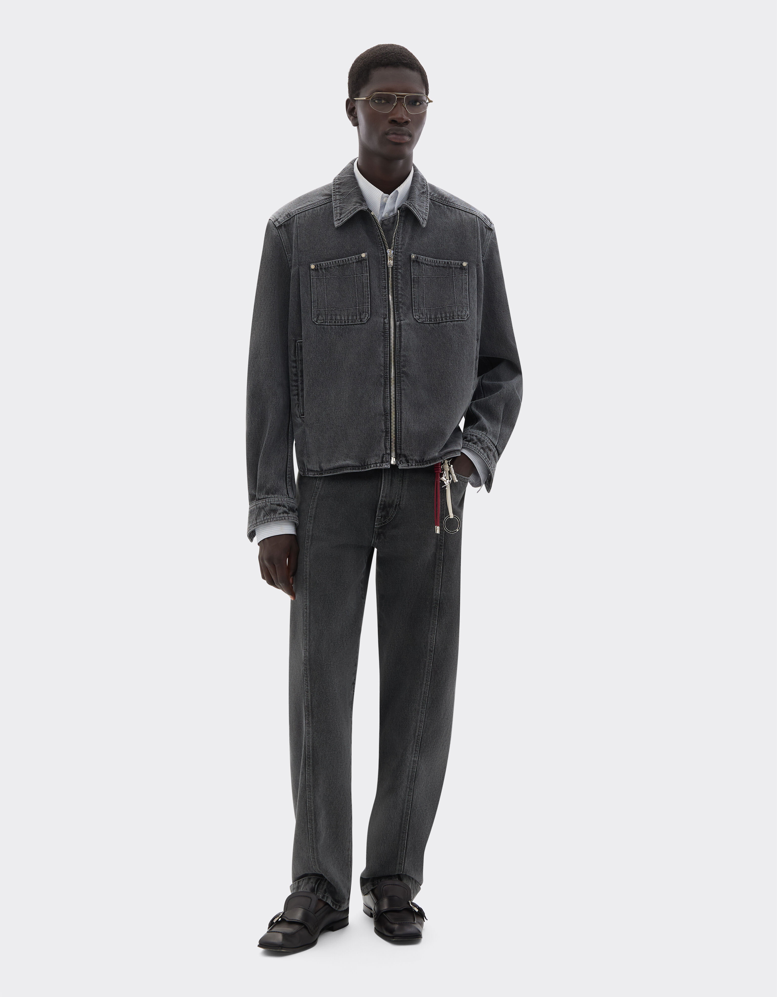 Ferrari Dark marbled denim trousers Granite Gray 49944f