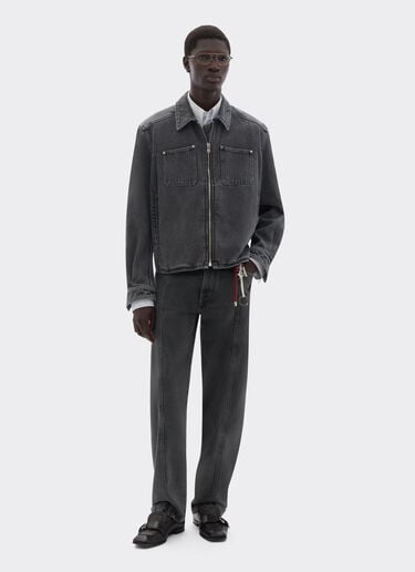 Hose aus dunkel marmoriertem Denim Ferrari Hose aus dunkel marmoriertem Denim Granite Gray 49944f