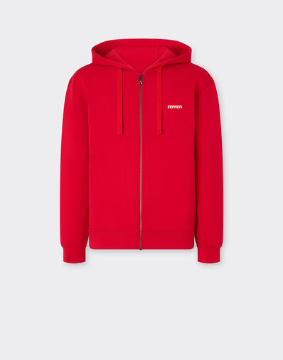 Ferrari Hooded sweatshirt in scuba Rosso Corsa 51158f
