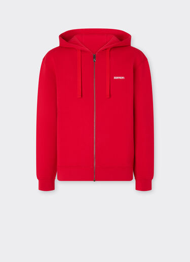 Ferrari Hooded sweatshirt in scuba Rosso Corsa 51158f