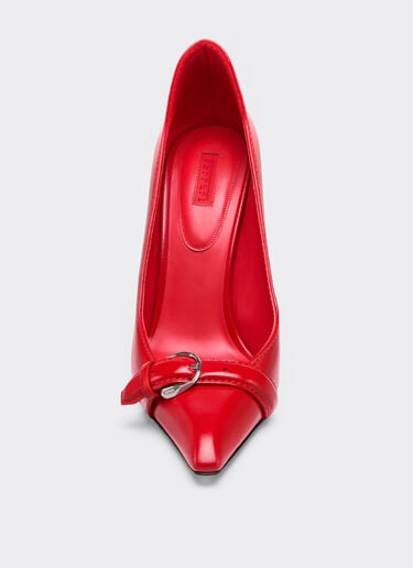 Court shoes in ultra-wet-effect glossy leather Ferrari Court shoes in ultra-wet-effect glossy leather Rosso Dino 49387f