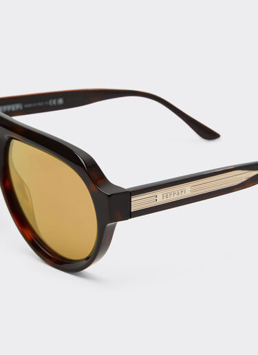 Ferrari Ferrari acetate brown tortoiseshell sunglasses with brown gold mirrored lenses Tortoiseshell LA0EWf