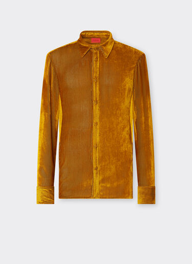 Ferrari Chemise en velours côtelé brillant Or 22620f