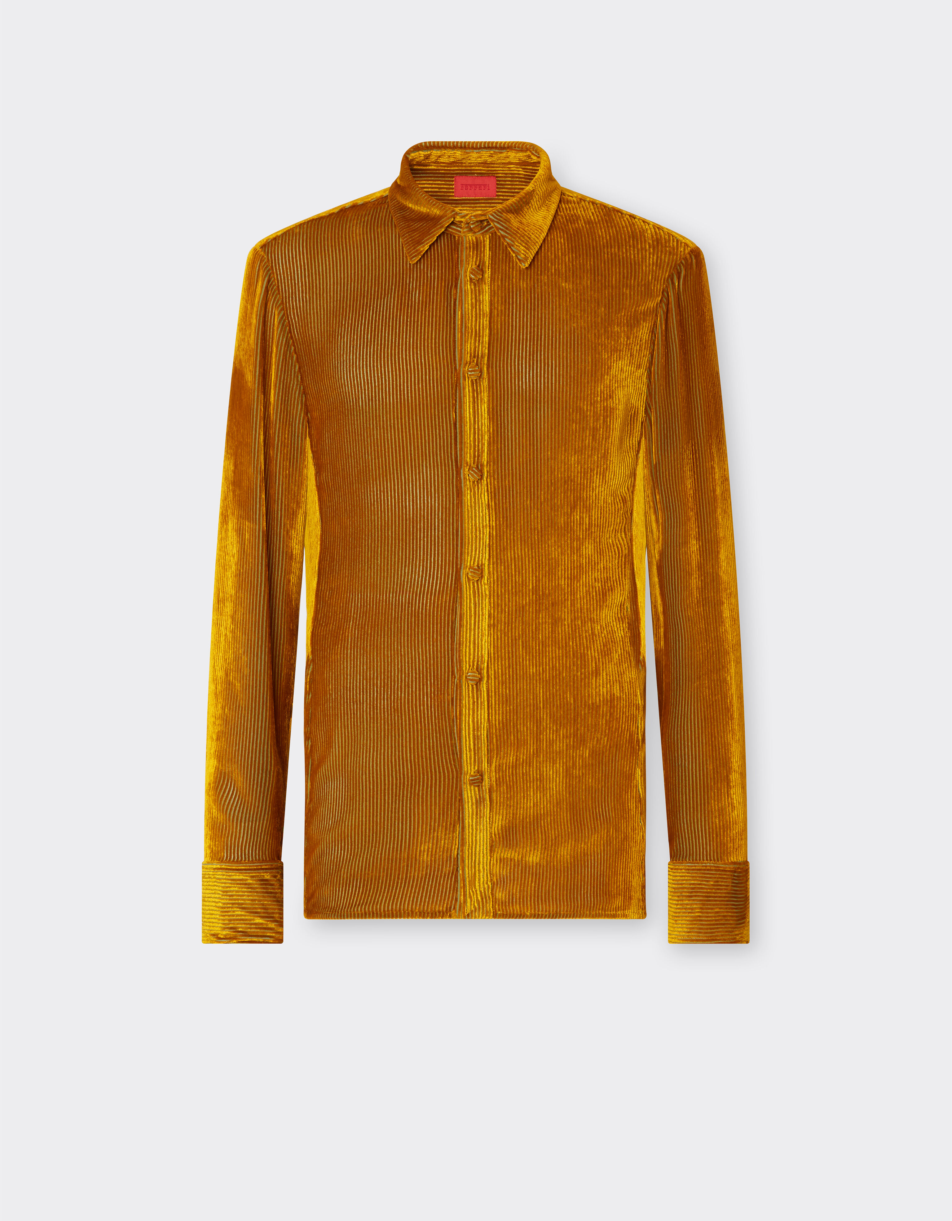 Ferrari Chemise en velours côtelé brillant Or 22620f