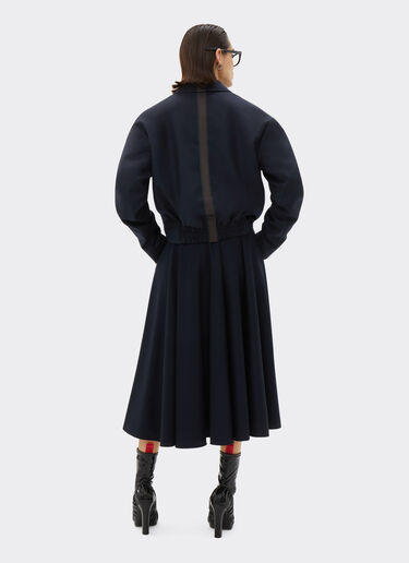 Ferrari Long skirt in wool foulé Navy 21161f