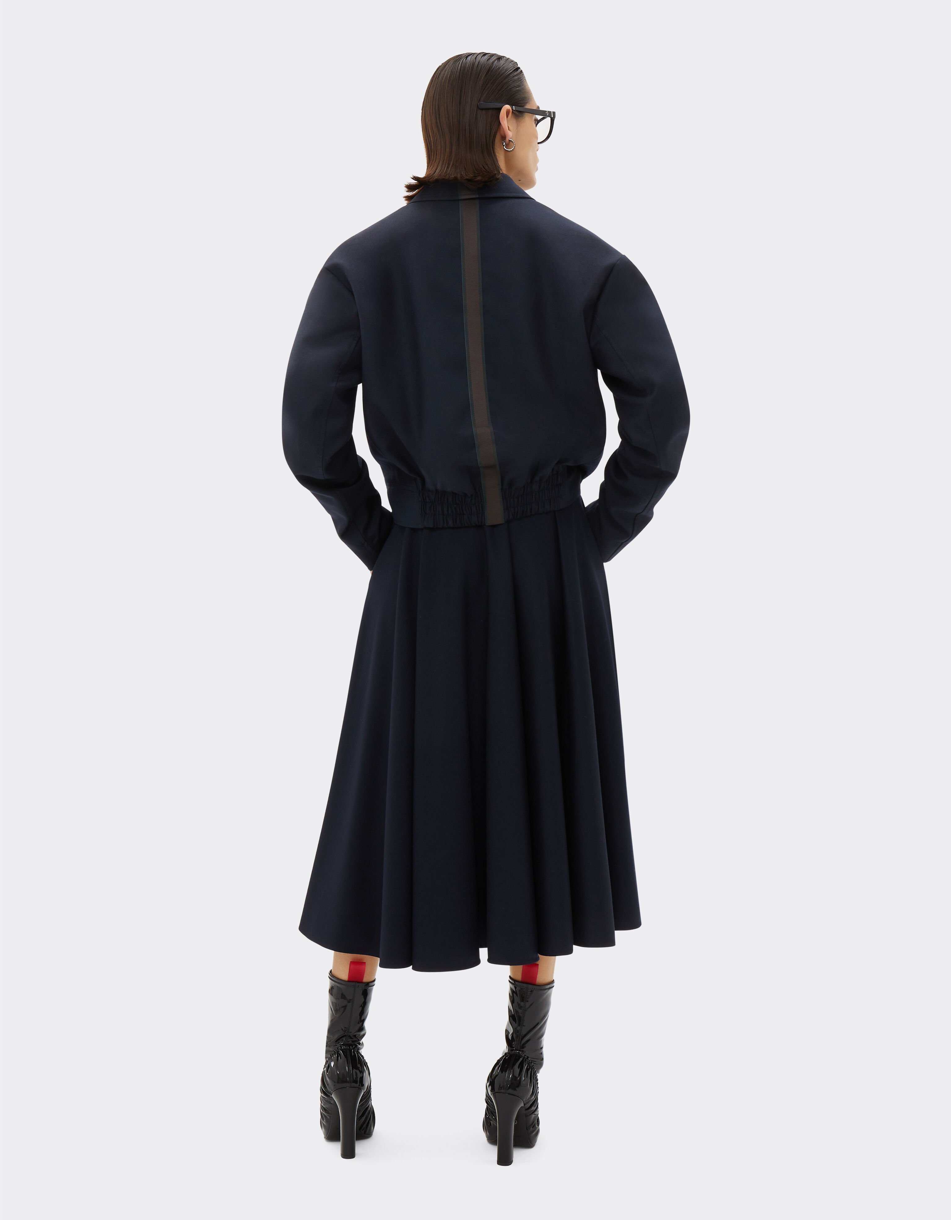 Ferrari Long skirt in wool foulé Navy 21161f