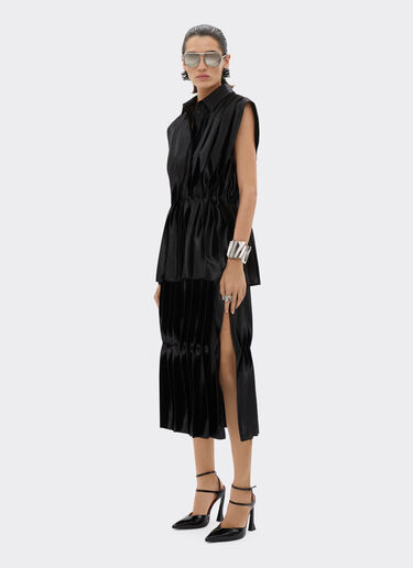 Ferrari Pleated skirt in liquid satin Black 21632f