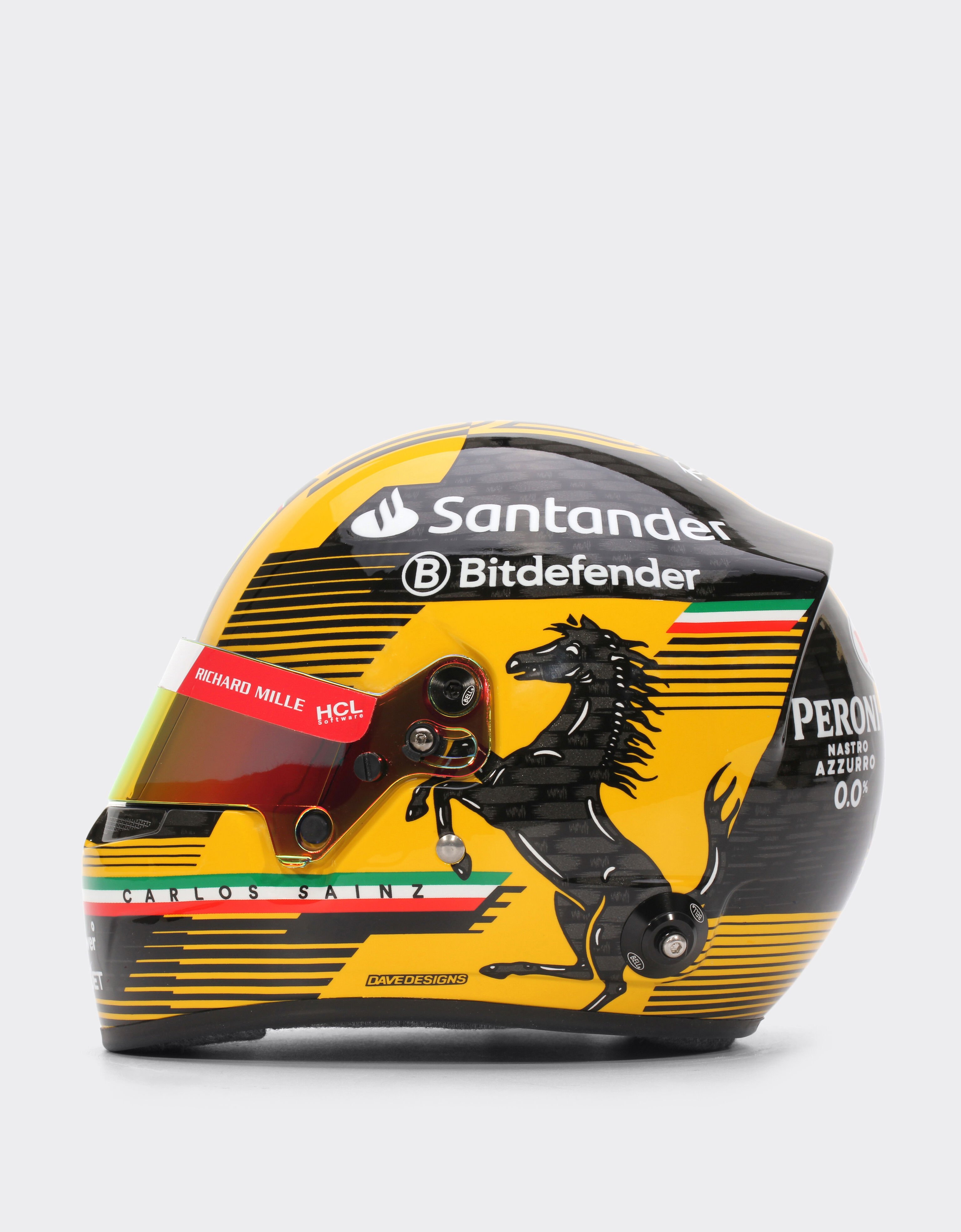 Ferrari Casque Carlos Sainz Monza Special Edition 2024 à l'échelle 1/1 Jaune F1351f