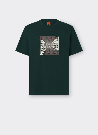 Ferrari T-shirt con stampa Ferrari Cube Verde Militare 21181f