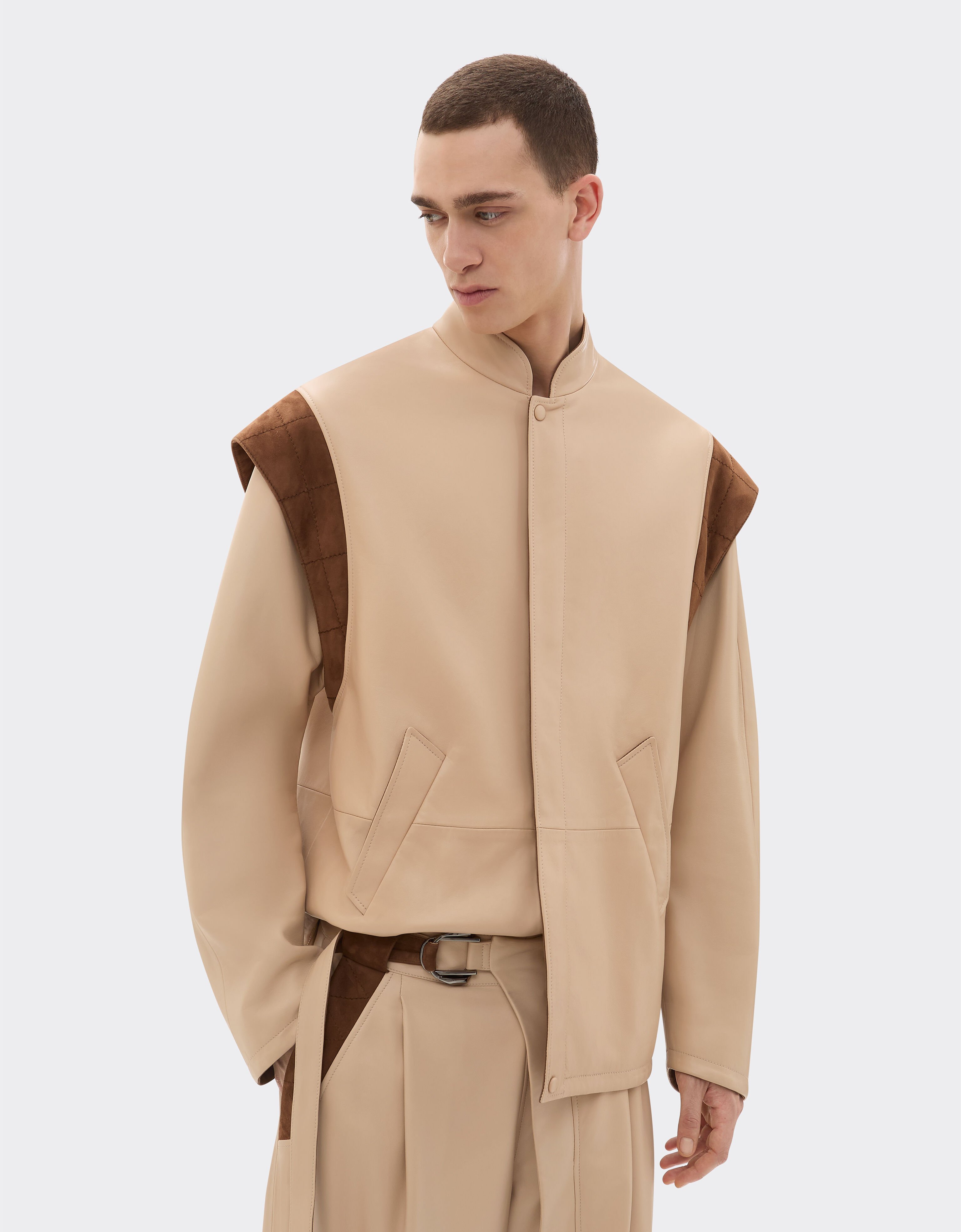 Ferrari Jacket in semi-matte nappa leather Chalk 22498f