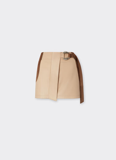 Ferrari Mini skirt in nappa and suede Chalk 22590f