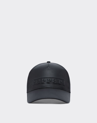 Ferrari Baseball cap in nappa leather with Ferrari logo Black 21748f