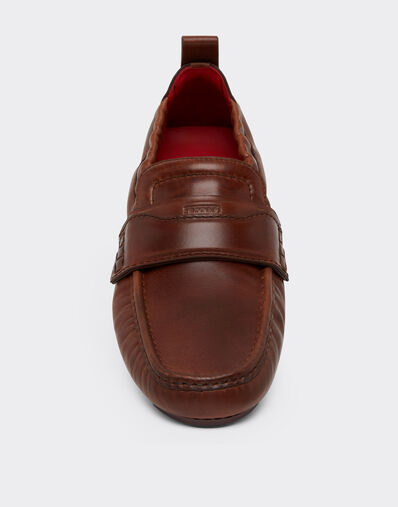 Ferrari Chaussures de conduite en cuir suede Brown 49990f
