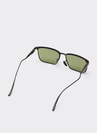 Ferrari Lunettes de soleil Ferrari en métal gris avec verres verts cristal Grigio Scuro LA0LHf
