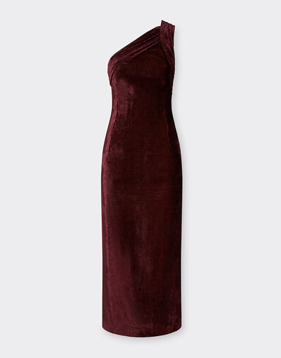 Ferrari Vestido de pana brillante Caoba 22644f