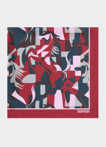 Ferrari Silk yoke with color block Cavallino print Peacock 22716f