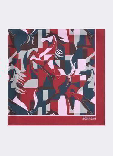 Silk yoke with color block Cavallino print Ferrari Silk yoke with color block Cavallino print Peacock 22716f
