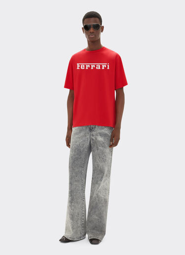 Ferrari T-shirt in cotone con logo Ferrari Rosso Corsa 21179f