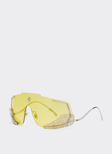 Ferrari 法拉利黄色镜片太阳镜 银色 F0406f