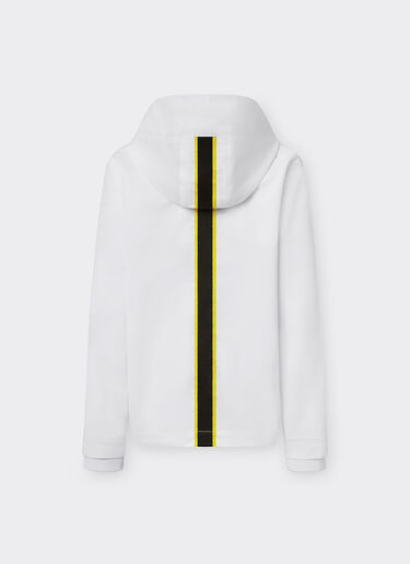 Ferrari Jacket in technical fabric with hood and Ferrari Shield detail Optical White 48523fK