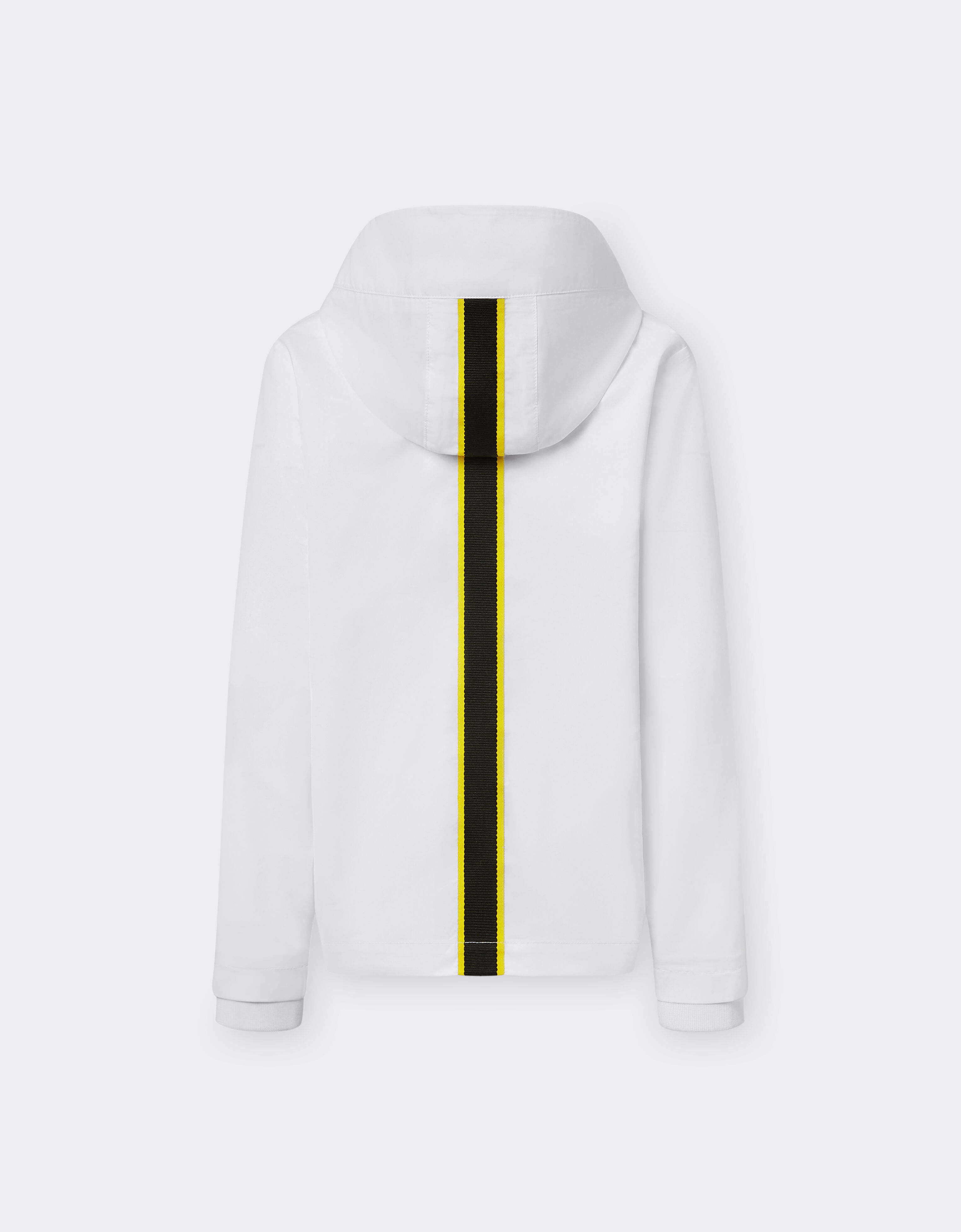 Ferrari Jacket in technical fabric with hood and Ferrari Shield detail Optical White 48523fK