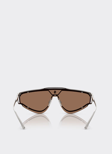 Ferrari Gafas de sol de metal satinado con montura marrón de Edición Limitada Ferrari Gris oscuro F1578f