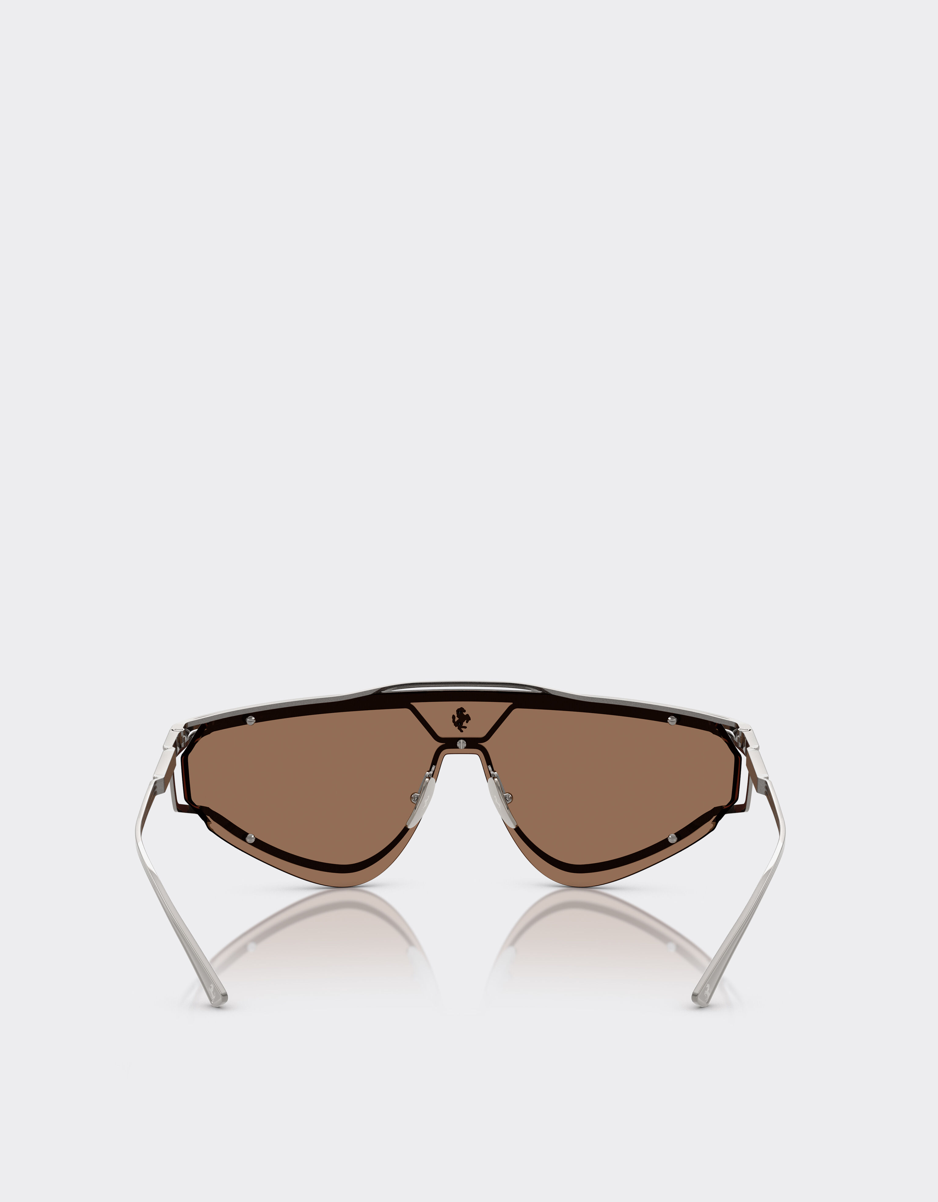 Ferrari Gafas de sol de metal satinado con montura marrón de Edición Limitada Ferrari Gris oscuro F1578f