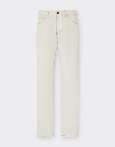 Ferrari Five-pocket denim trousers Ecru 21814f