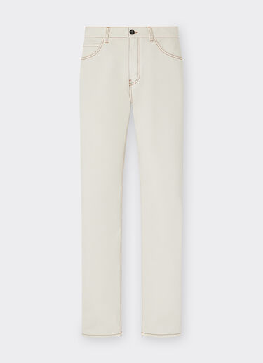 Ferrari Five-pocket denim trousers Ecru 21814f
