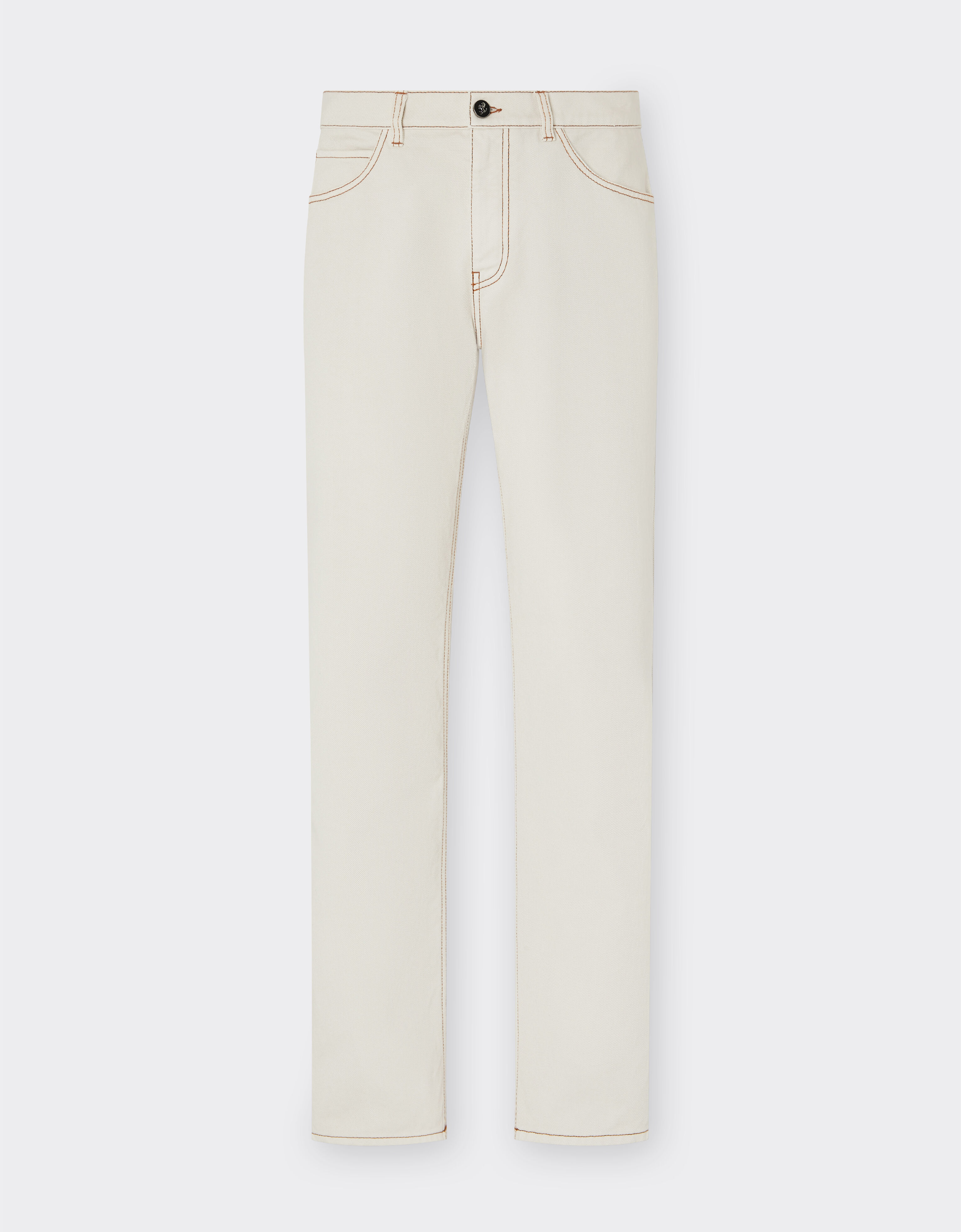 Ferrari Five-pocket denim trousers Ecru 21814f