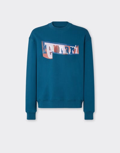 Ferrari Sweatshirt with color block logo print Peacock 49278f