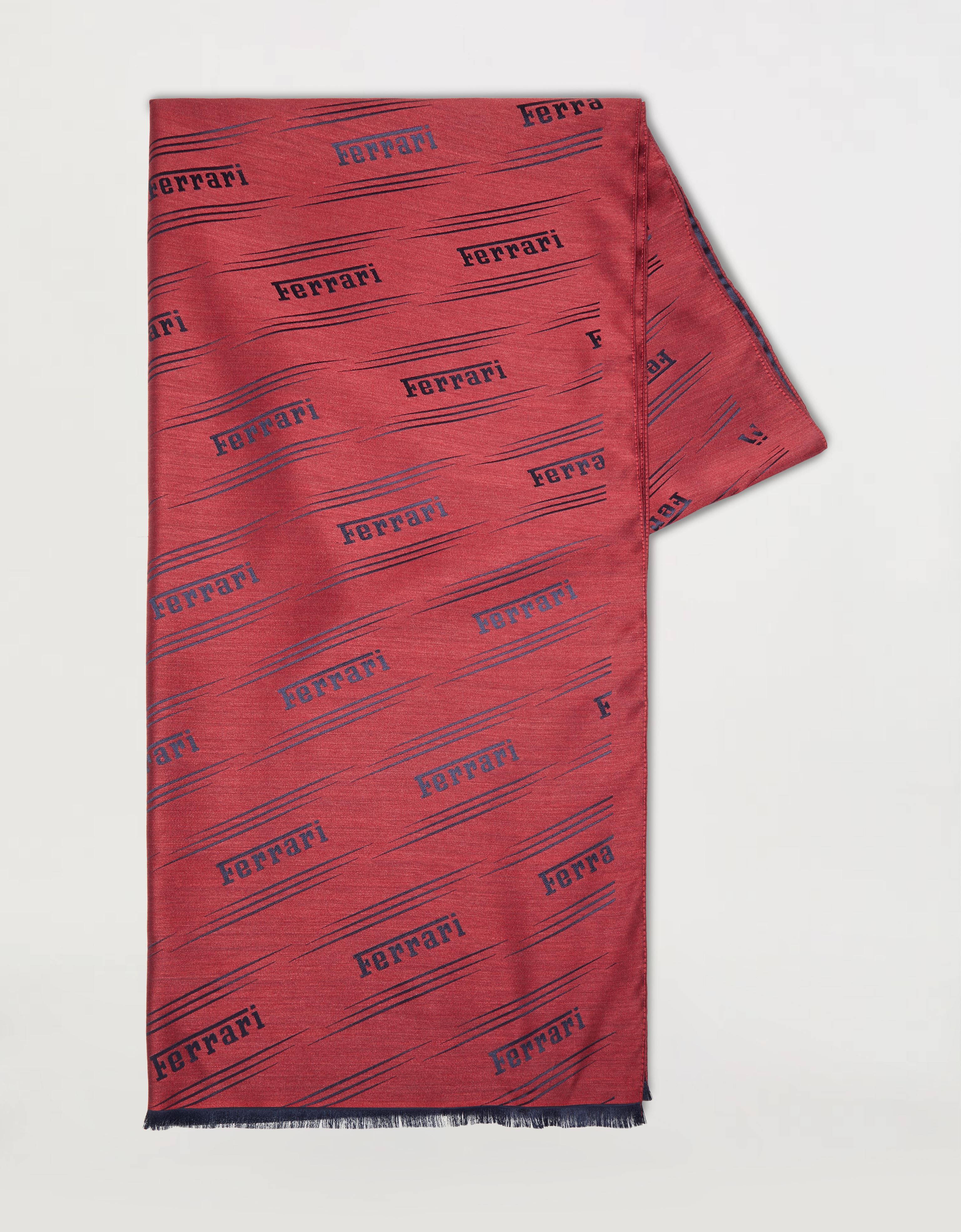 Ferrari Scarf in silk and cashmere with Ferrari motif Burgundy 47073f