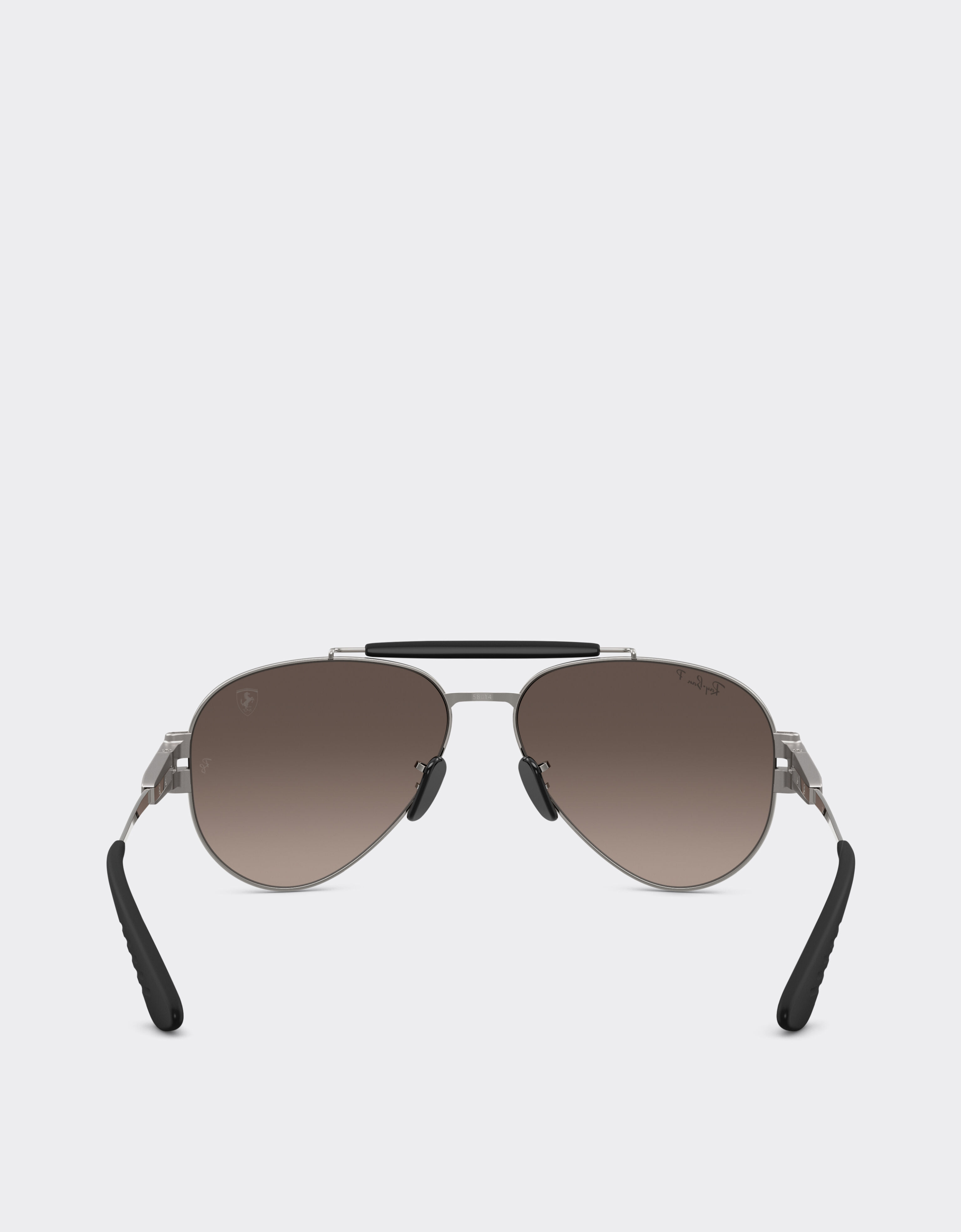 Ferrari Ray-Ban for Scuderia Ferrari RB3762M in gunmetal grey metal with polarised gradient grey lenses Ingrid LA016f