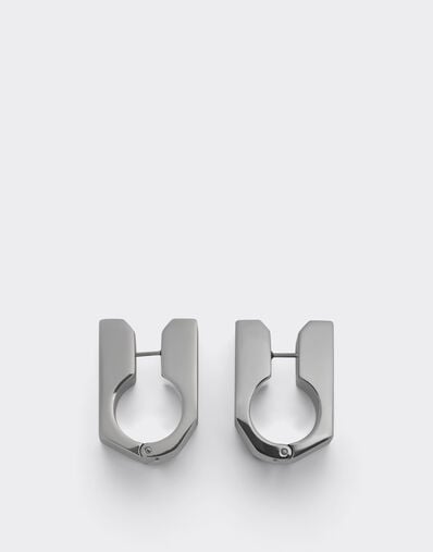 Ferrari Textured metal earrings Cromo Lucido 51342f