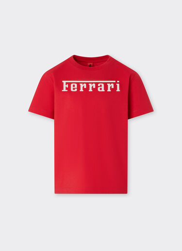 Cotton T-shirt with Ferrari logo Ferrari Cotton T-shirt with Ferrari logo Racing red 51062fK