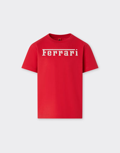 Cotton T-shirt with Ferrari logo Ferrari Cotton T-shirt with Ferrari logo Racing red 51062fK