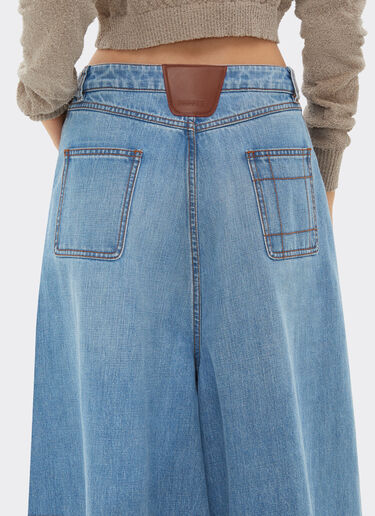 Ferrari Wide-leg denim trousers Light Denim 21829f