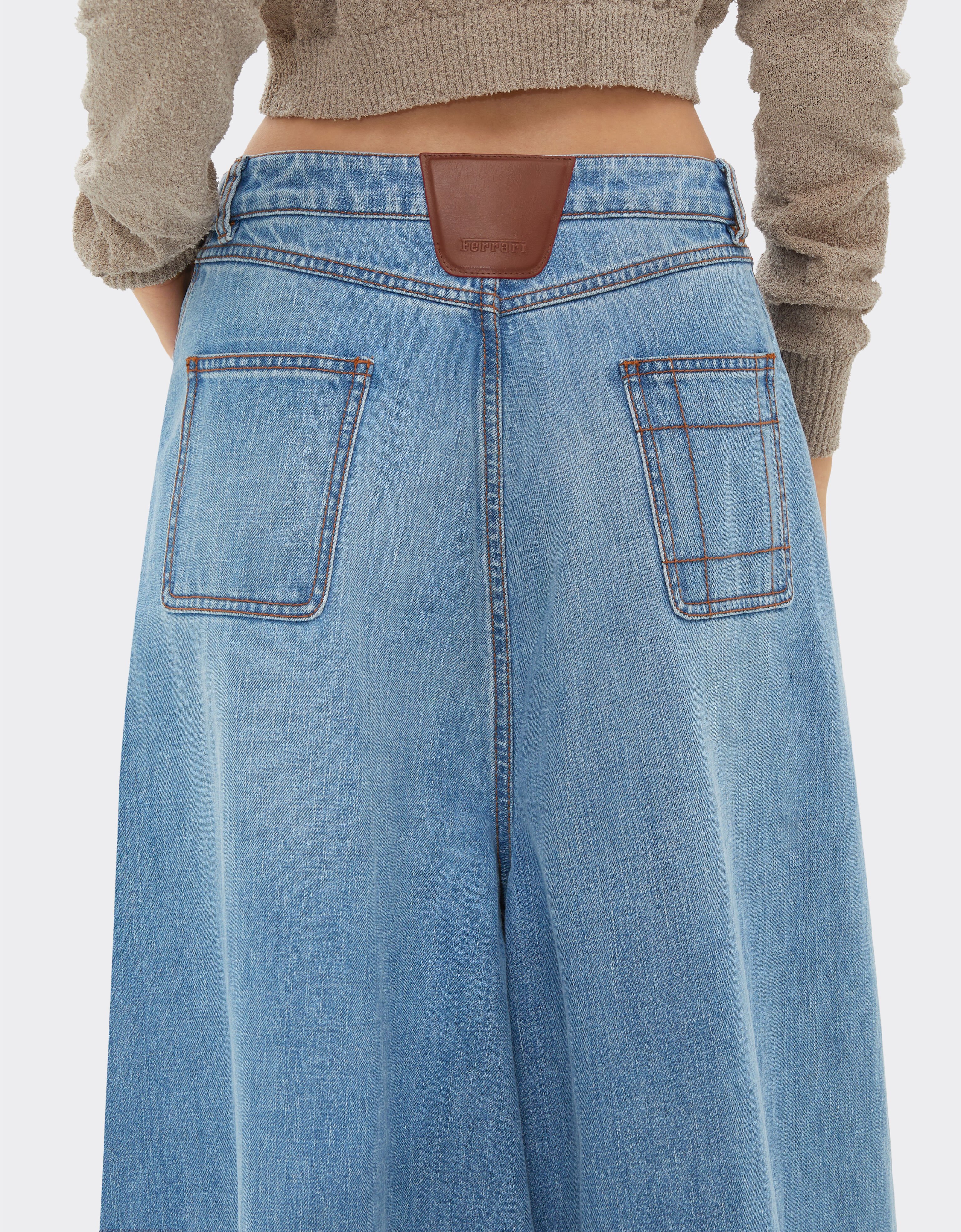 Ferrari Wide-leg denim trousers Light Denim 21829f