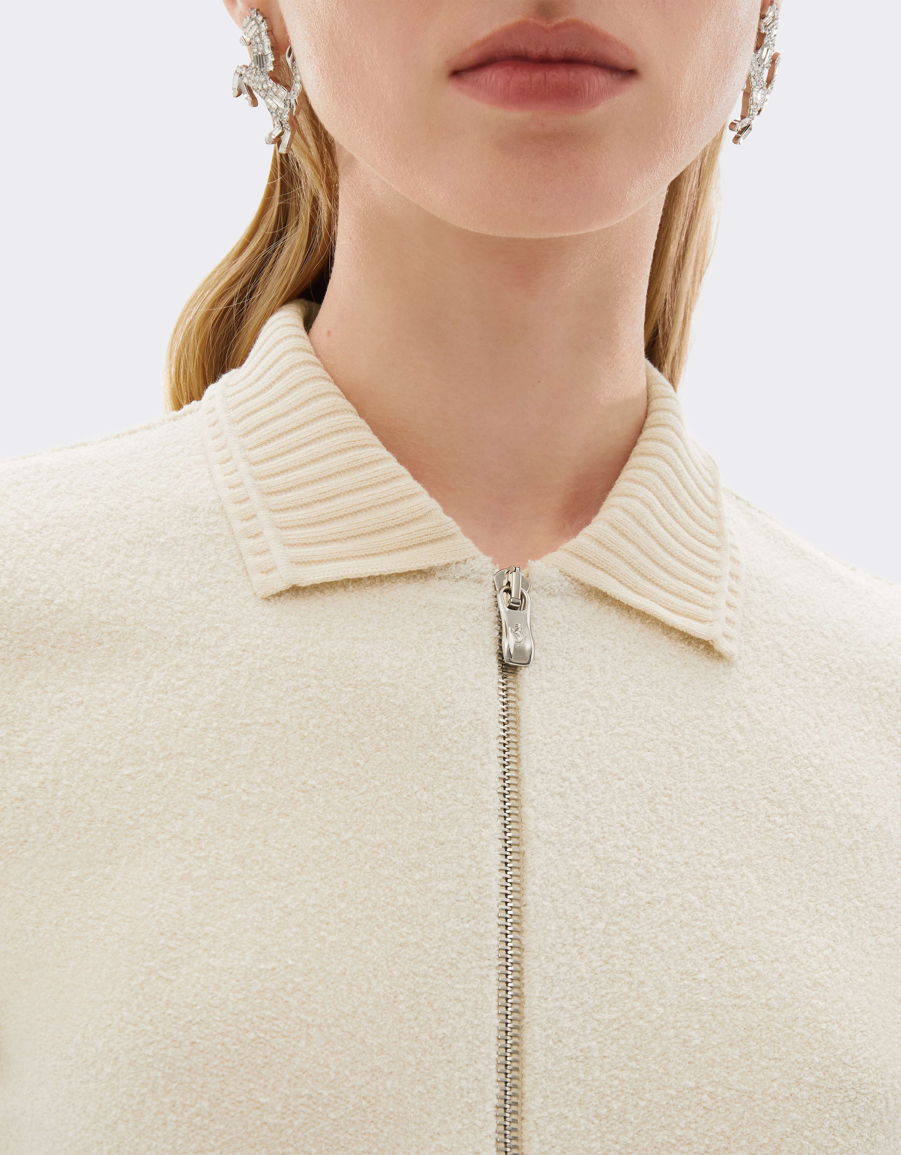 Polo de felpa bouclé con mezcla de algodón Ferrari Polo de felpa bouclé con mezcla de algodón Avorio CJWPO0007JCO0054f