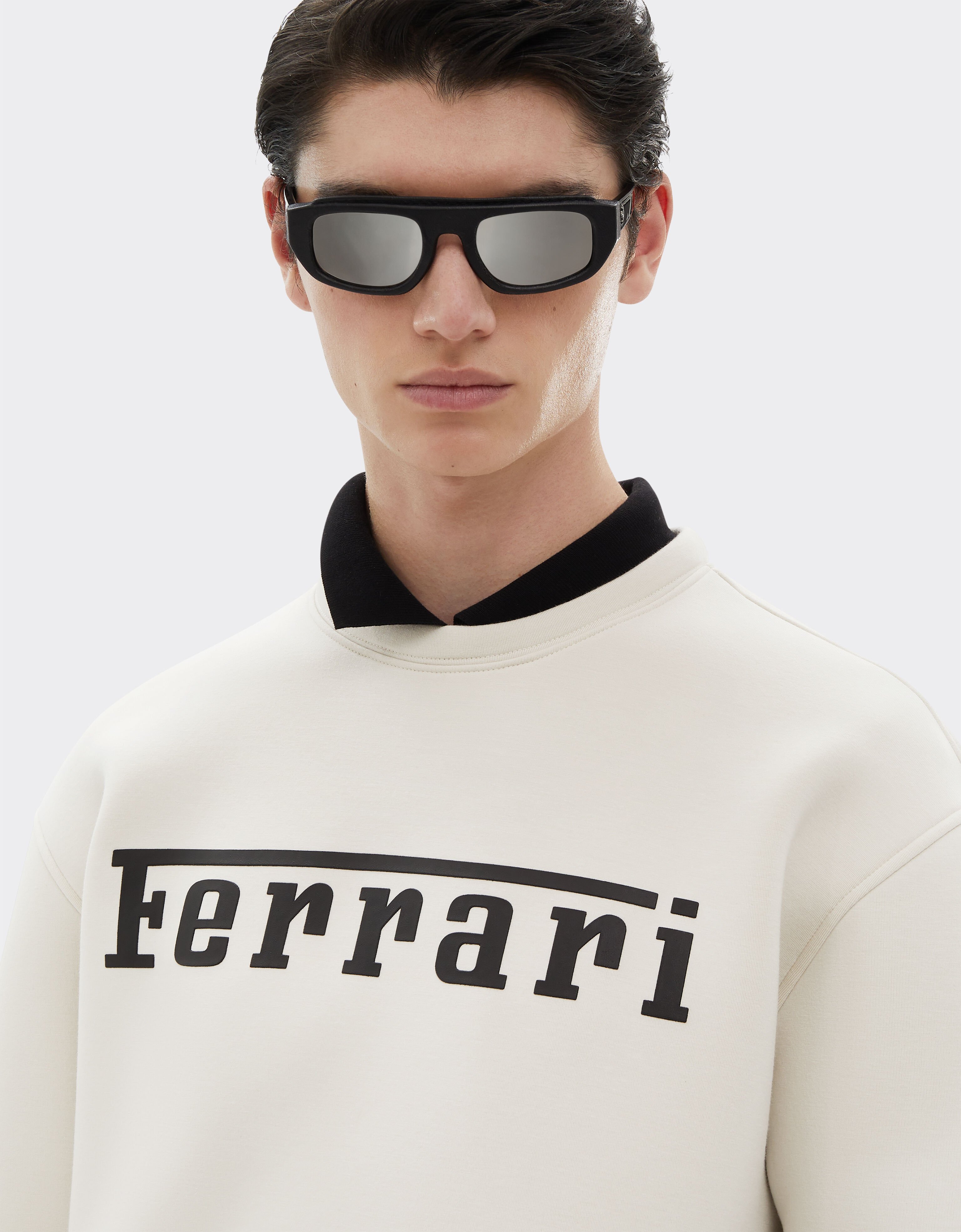 Ferrari Scuba sweatshirt with Ferrari logo Ecru 20518f
